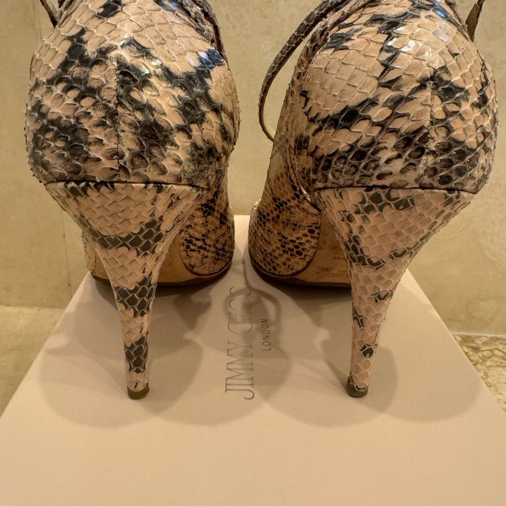 Jimmy Choo Pink Python Snake Skin Shoes - Picture 5 of 6